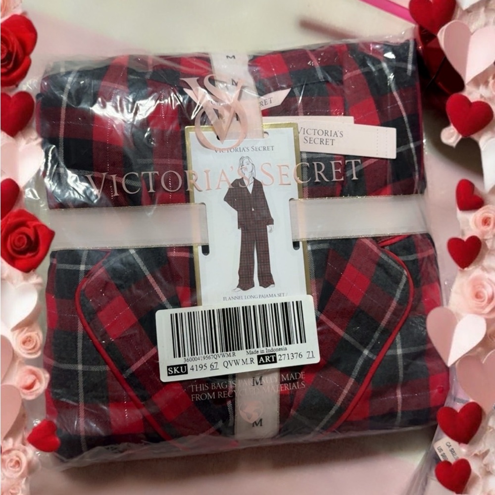 Victoria's Secret Red and Black Checkered Pajama Set